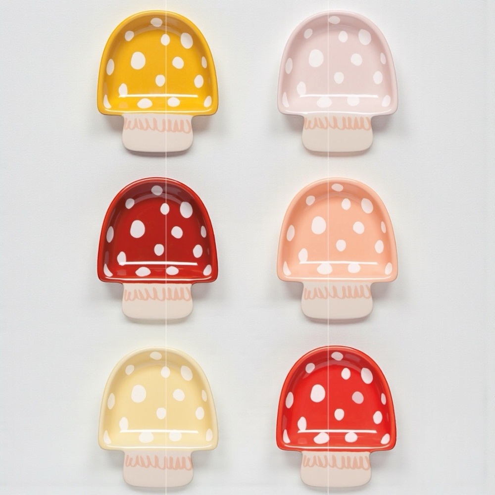 Anthropologie Mushroom Pinch Bowls | Cottagecore Ceramic Toadstool Dishes | NWT